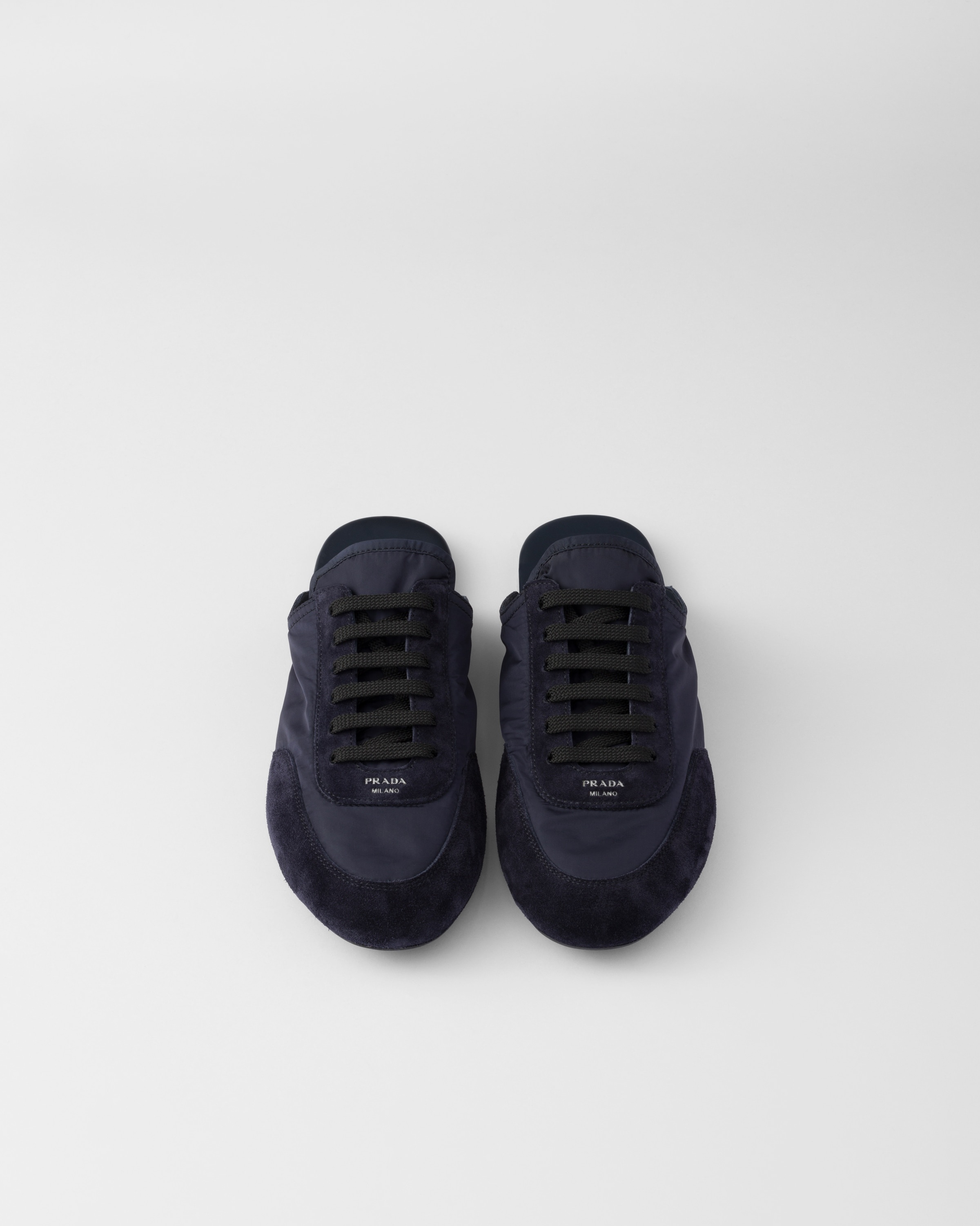 Collapse Re-Nylon and suede mules - 3