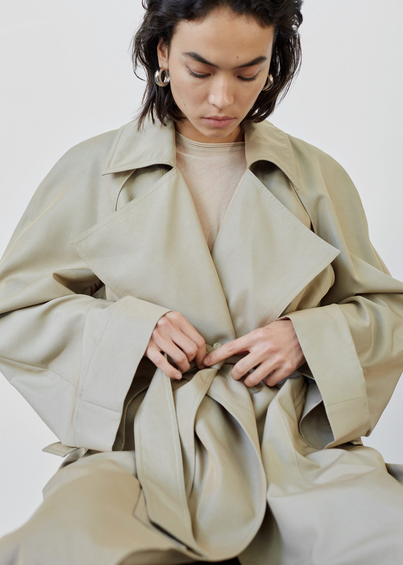 Astoria Cut-Out Raglan Sleeve Trench Coat - Beige 5