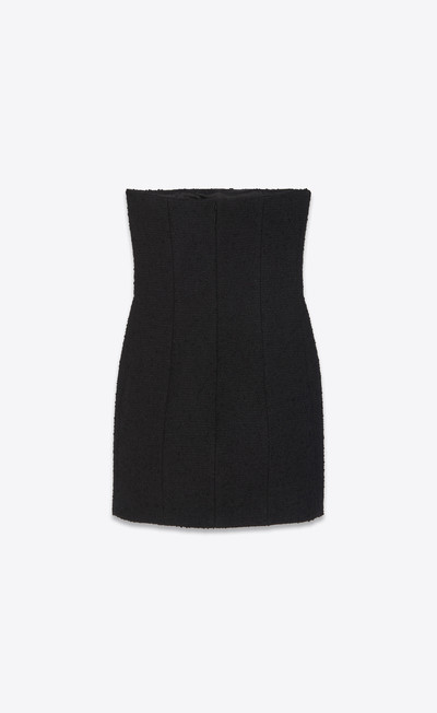 SAINT LAURENT bustier dress in bouclé tweed outlook