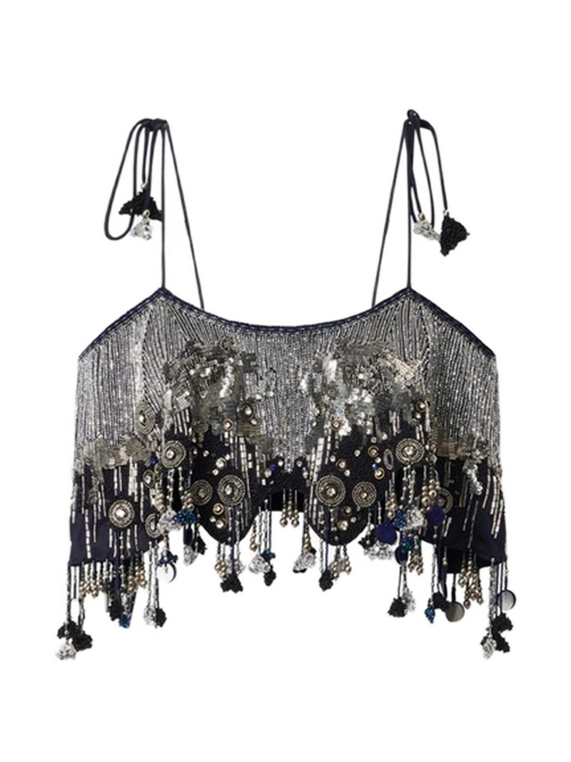 Liwane sequin-embellishment silk top 1