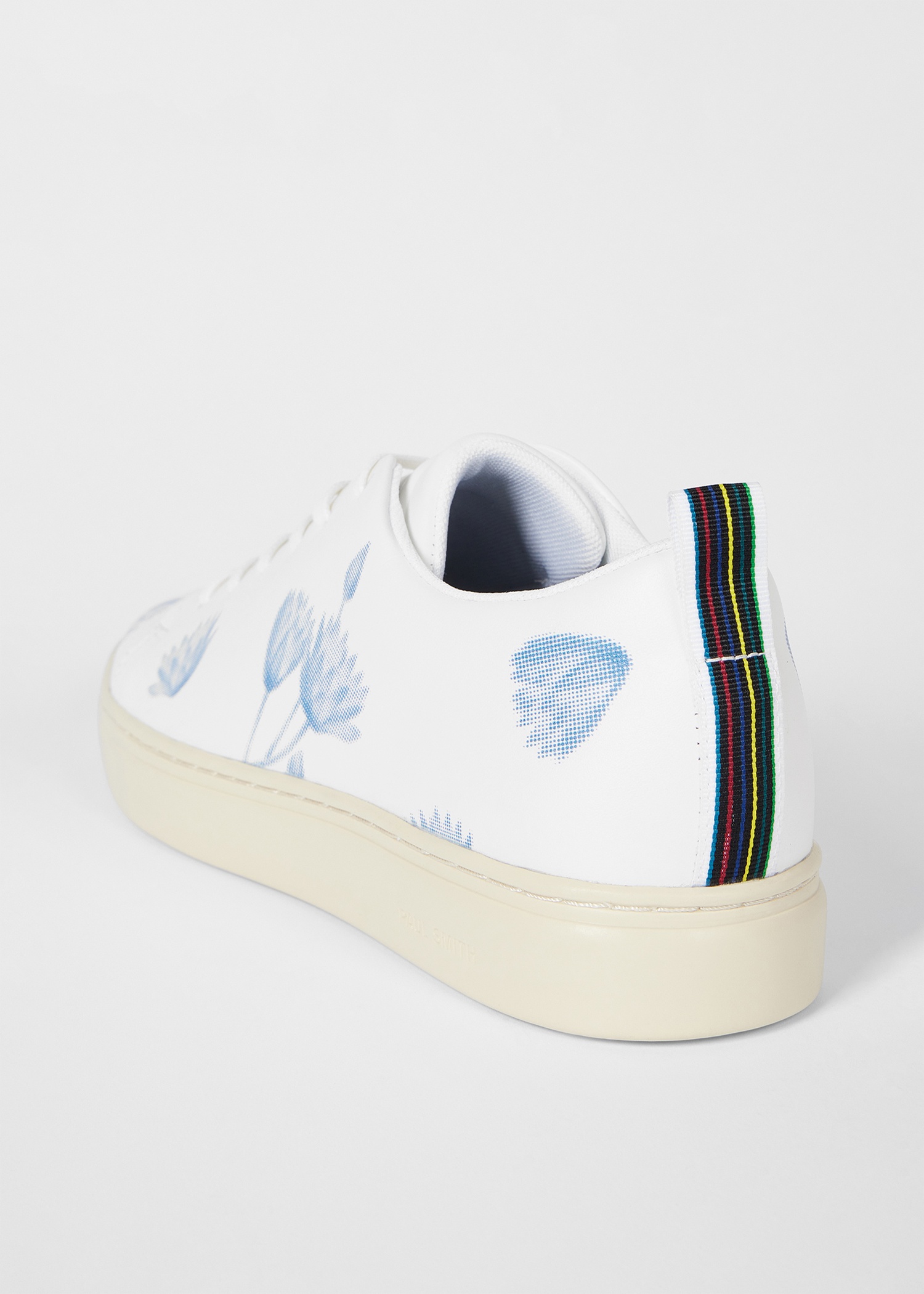White 'Half Tone Floral' Leather 'Lee' Trainers - 5