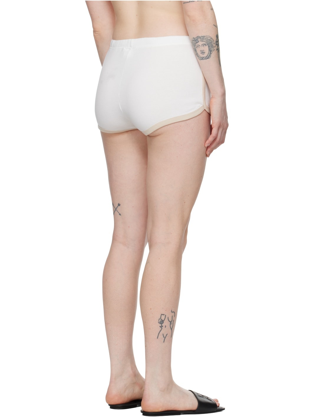 White Contrast Shorts - 3