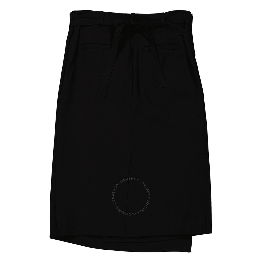 Burberry Ladies Black Asymmetrical Wrap Midi Skirt - 7