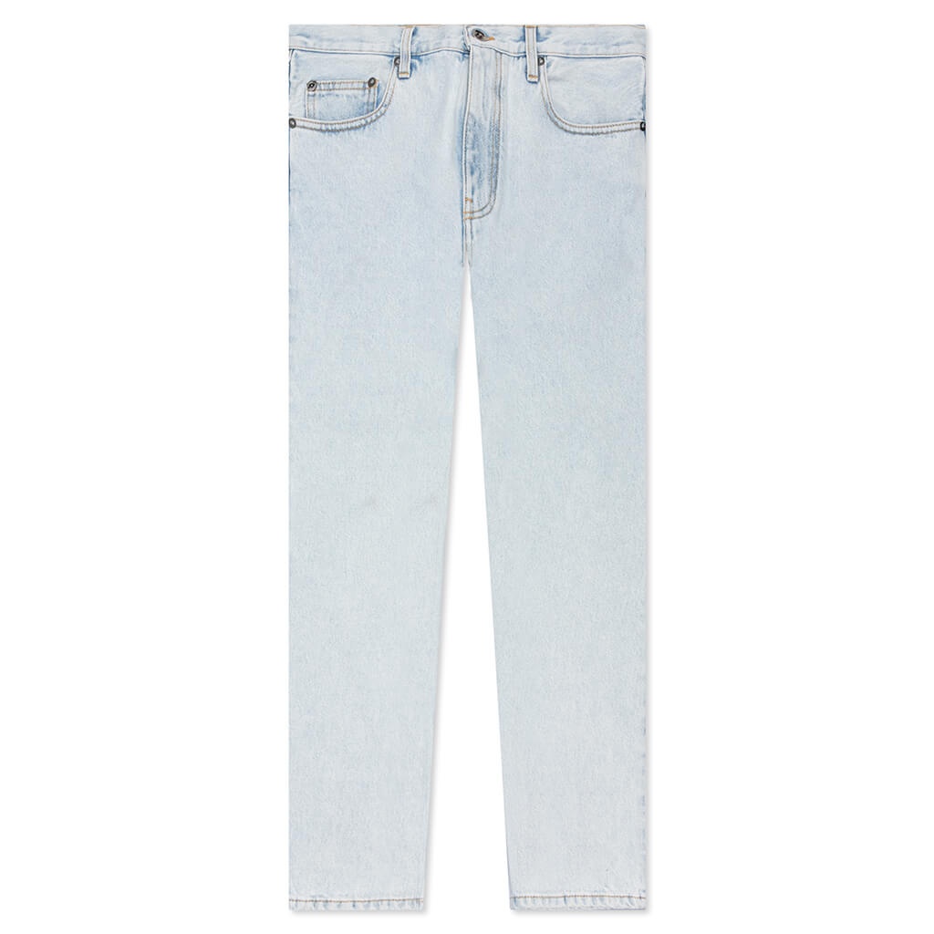 diagonal stripe slim-fit jeans - 1