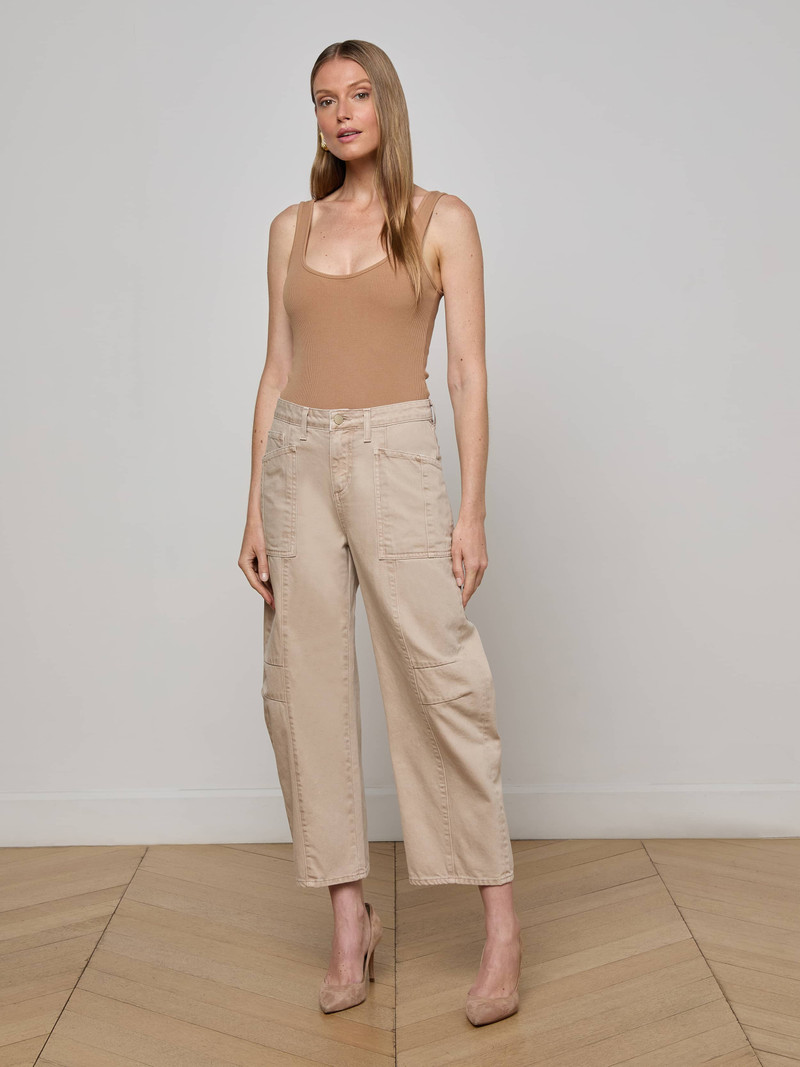 L'AGENCE Cody Cropped Barrel-Leg Jean outlook