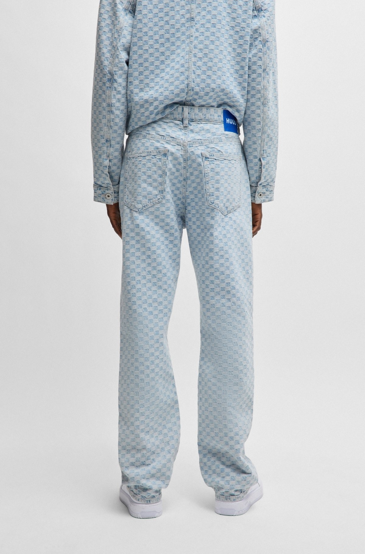 BAGGY-FIT JEANS IN CHECKERBOARD DENIM - 4