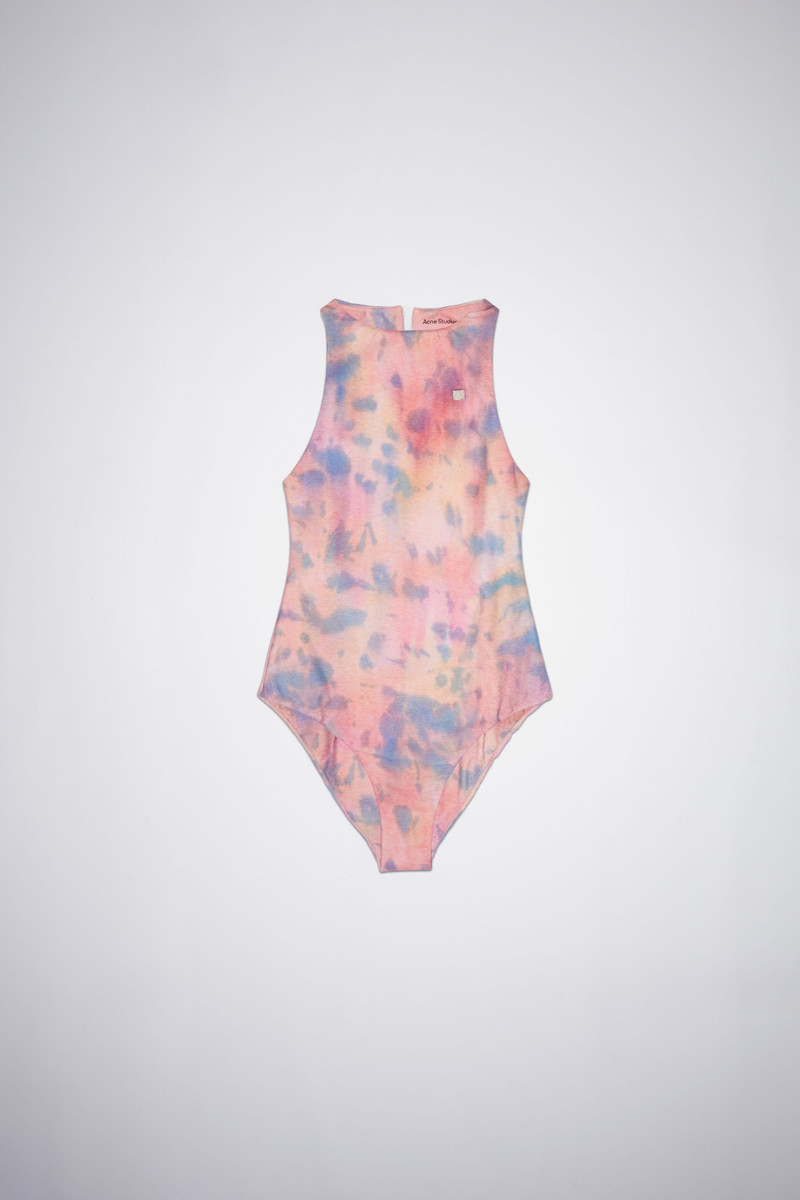 Cloud dye swimsuit - Peach orange 1