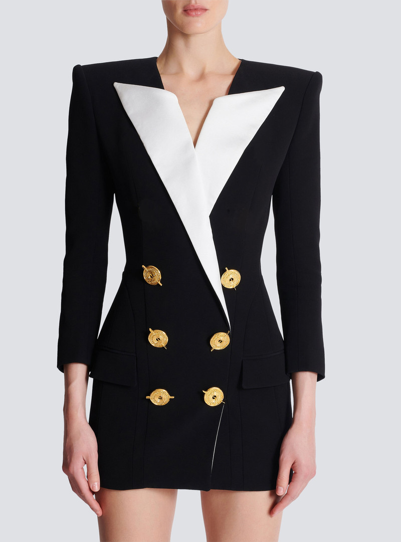 Short two-tone crepe dress 5