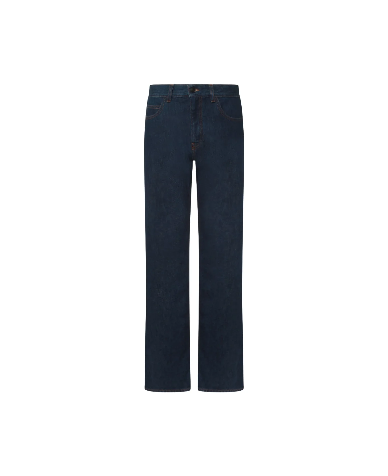 Dark Blue Cotton Jeans - 1