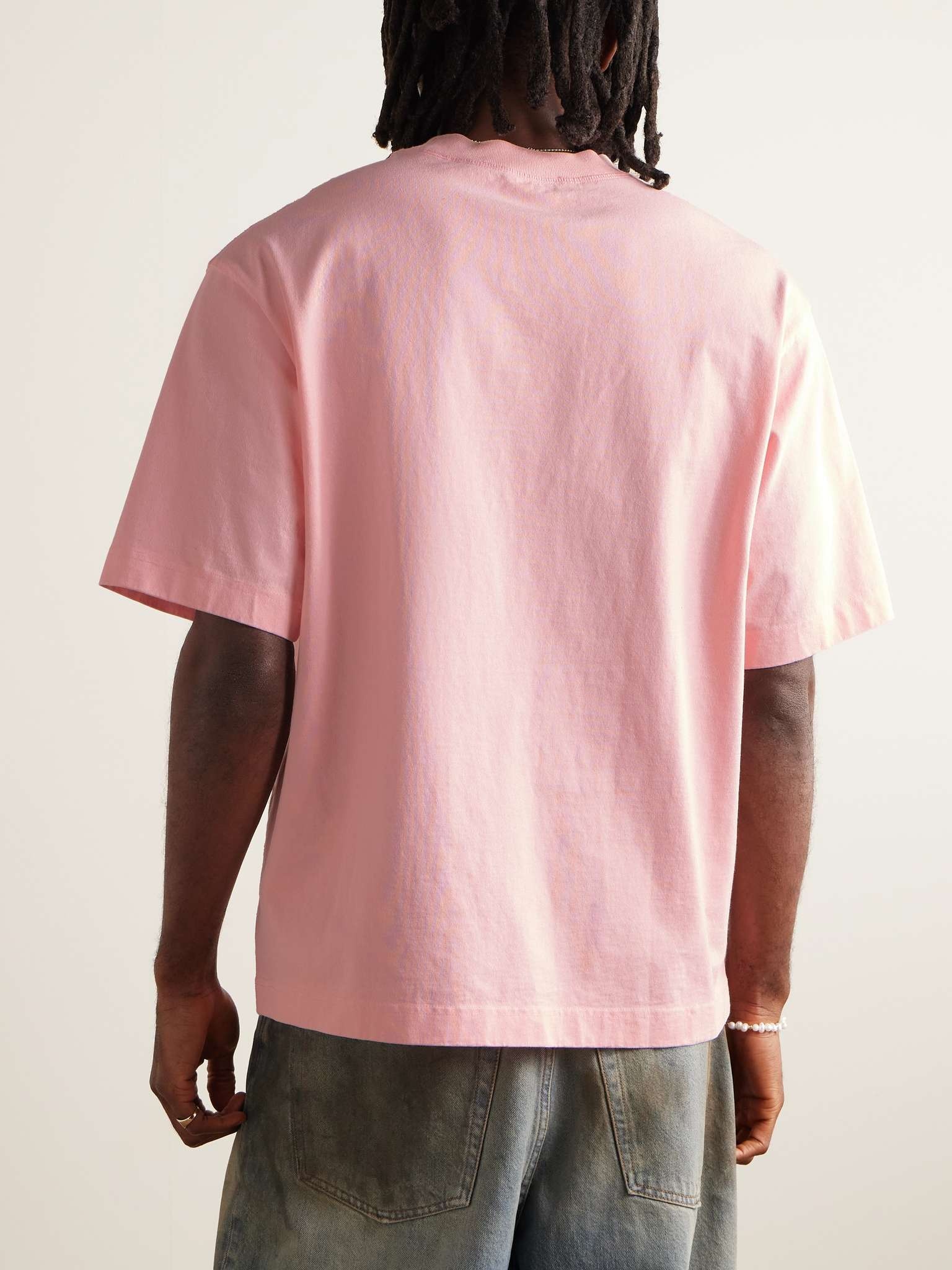 Extorr Logo-Flocked Garment-Dyed Cotton-Jersey T-Shirt - 4
