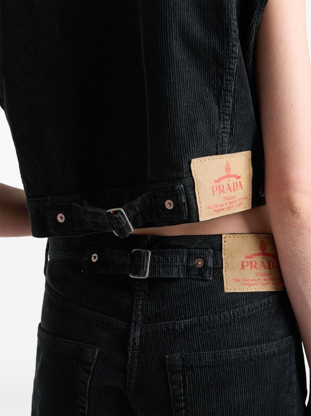 corduroy denim vest - 4