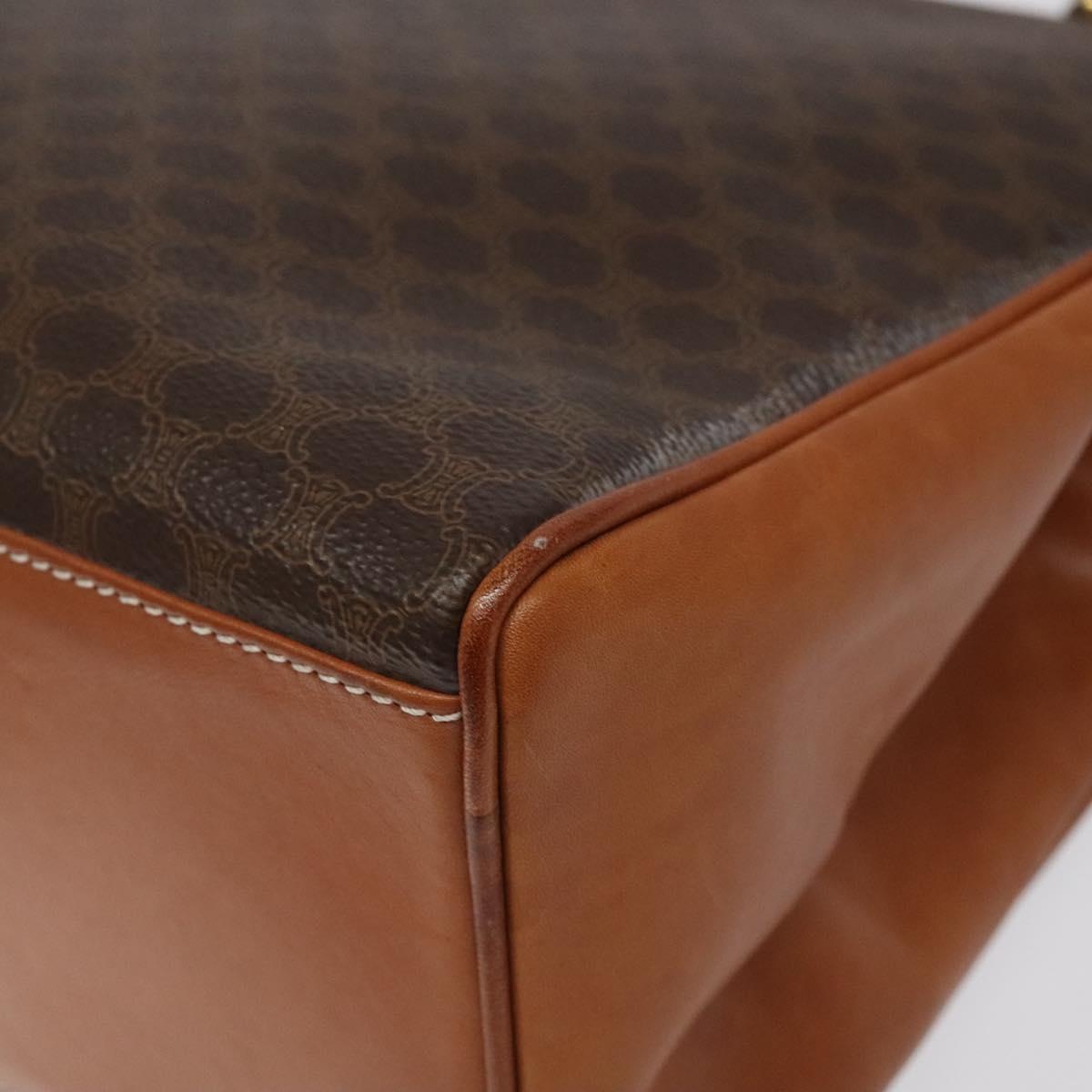CELINE Macadam Canvas Hand Bag Pvc Brown Gold - 16