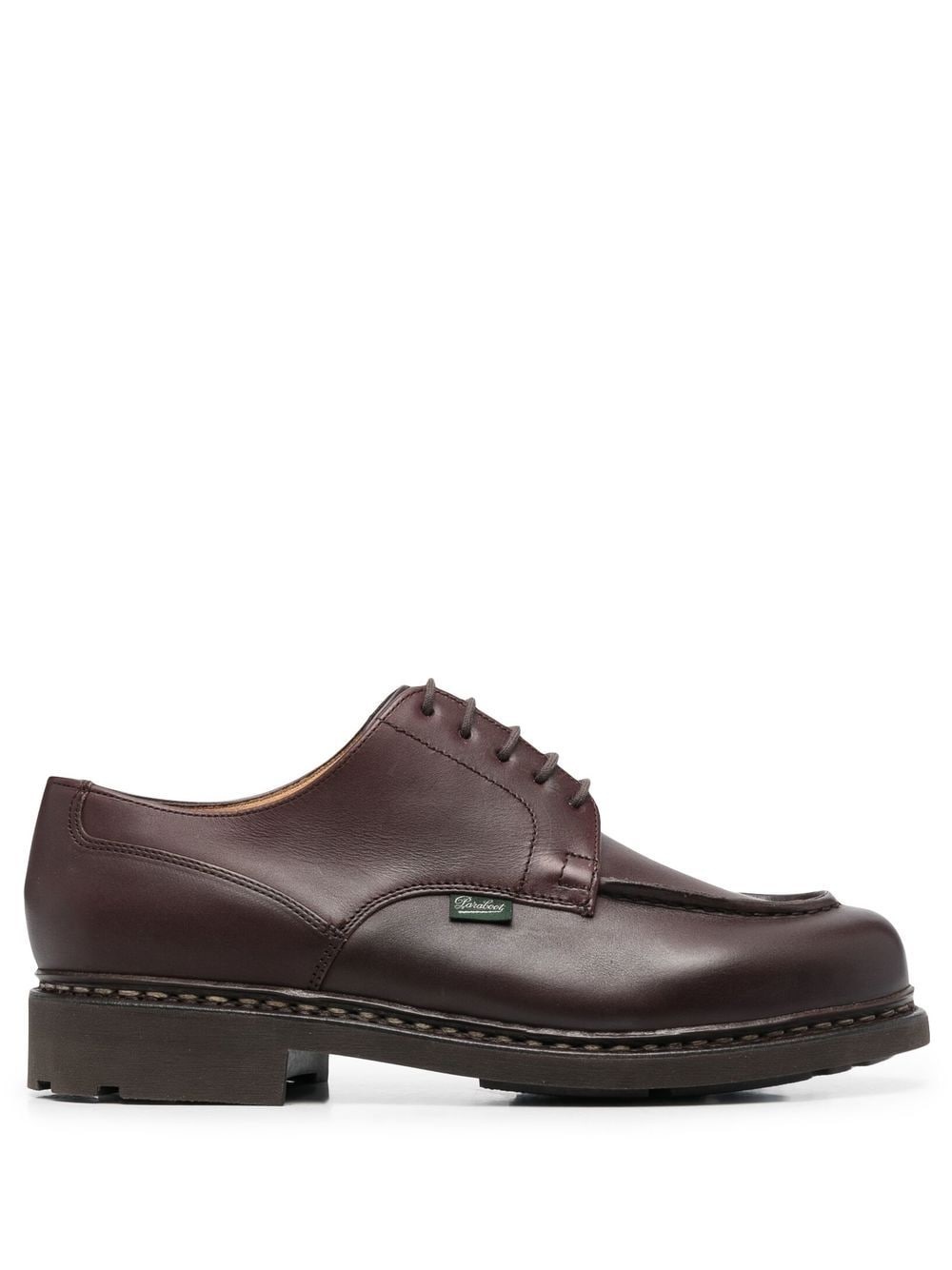 logo-patch leather derby shoes - 1