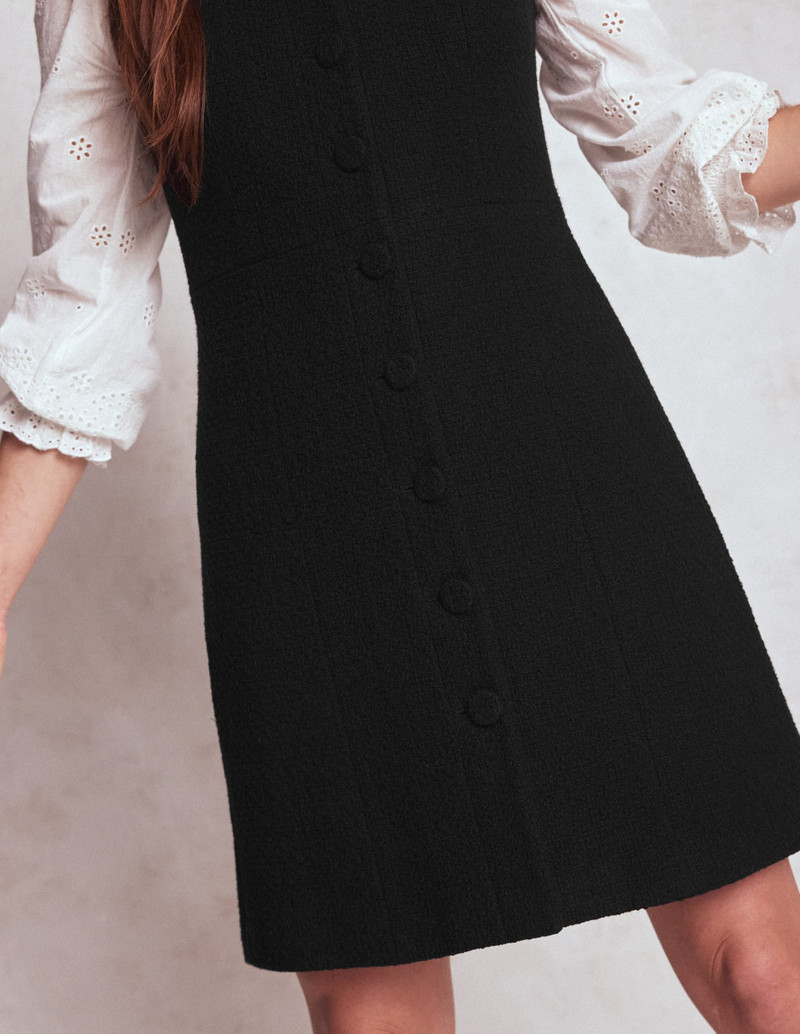 Cotton Texture Shift Dress-Black 4