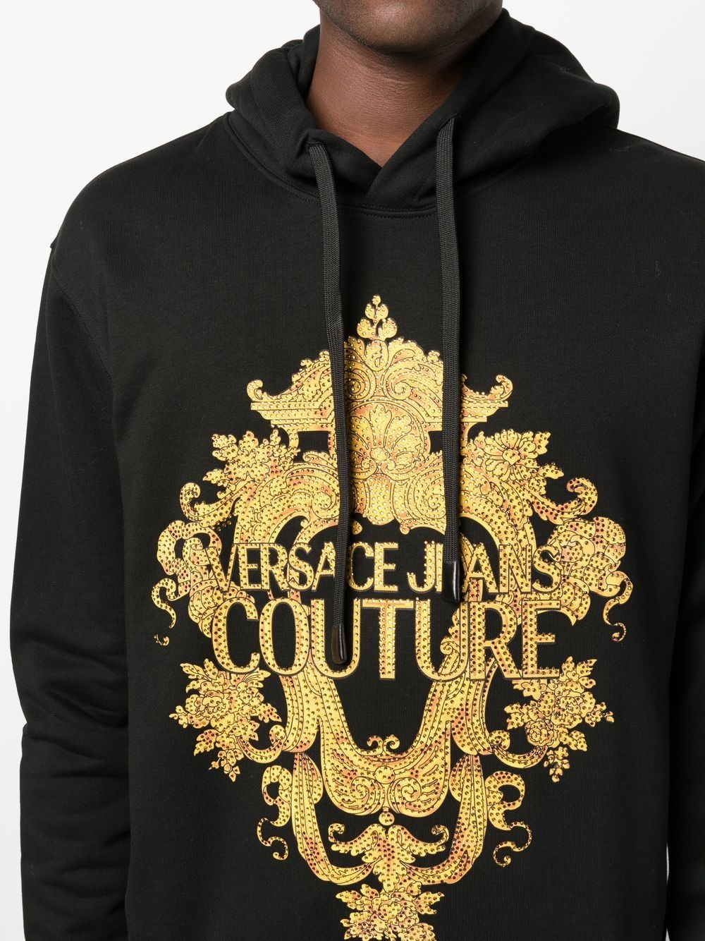 embellished logo-print detail hoodie - 5