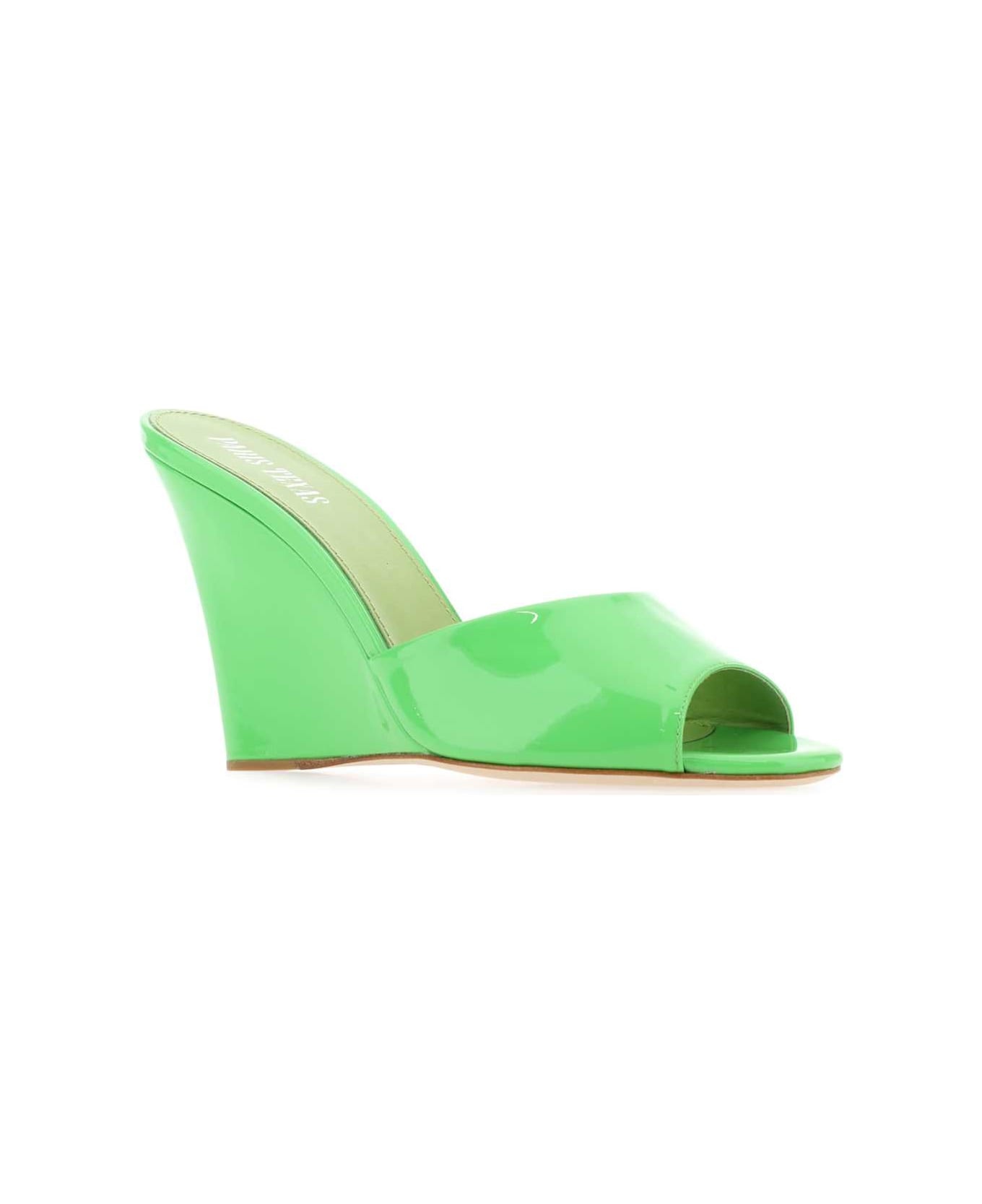 Green Leather Wanda Mules - 2