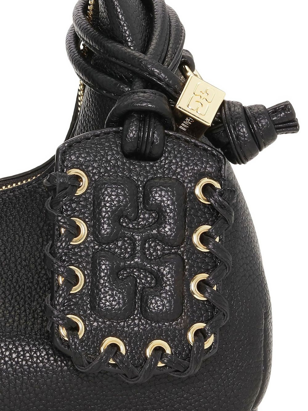 mini textured leather tote bag - 5