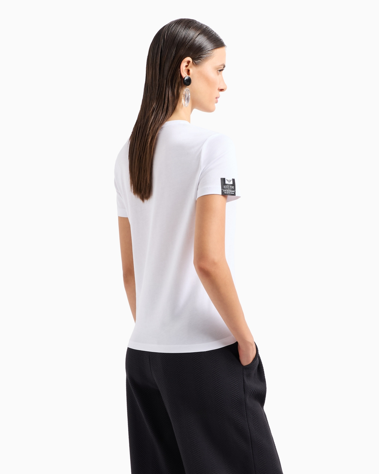 Icon Supima jersey T-shirt with Mr Armani photographic print - 3