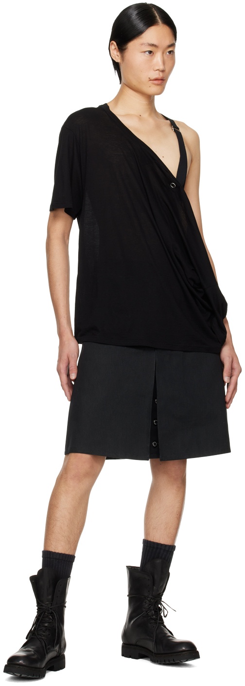 Black Drop Shoulder T-Shirt - 4