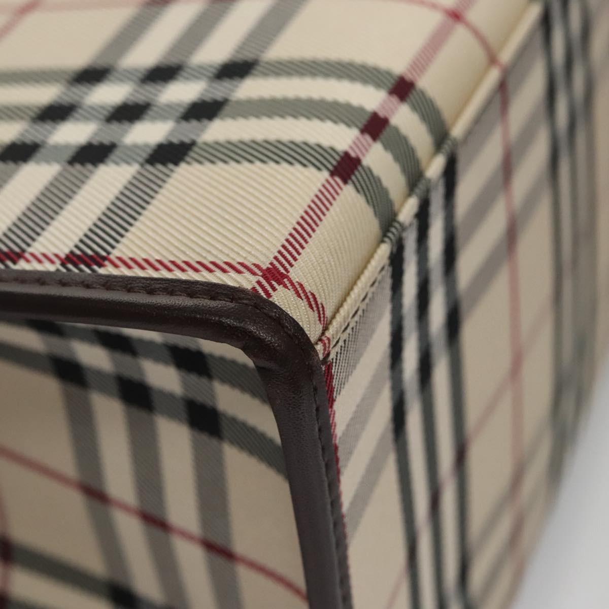 Burberry Nova Check Hand Bag Canvas Beige - 16