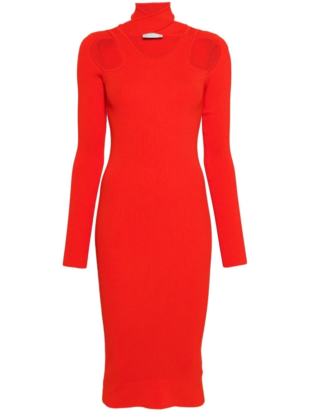 cut-out ribbed-knit dress - 1