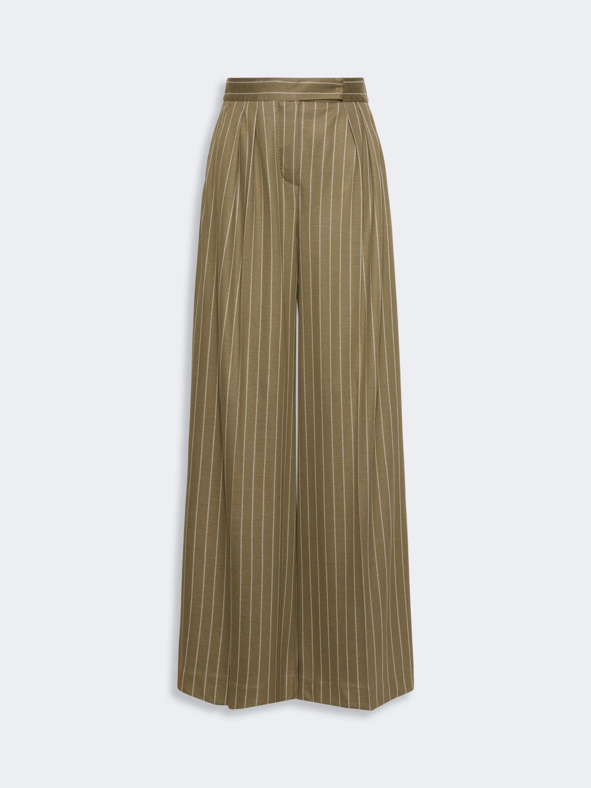 RIO Pinstripe jersey trousers - KAKI - 1