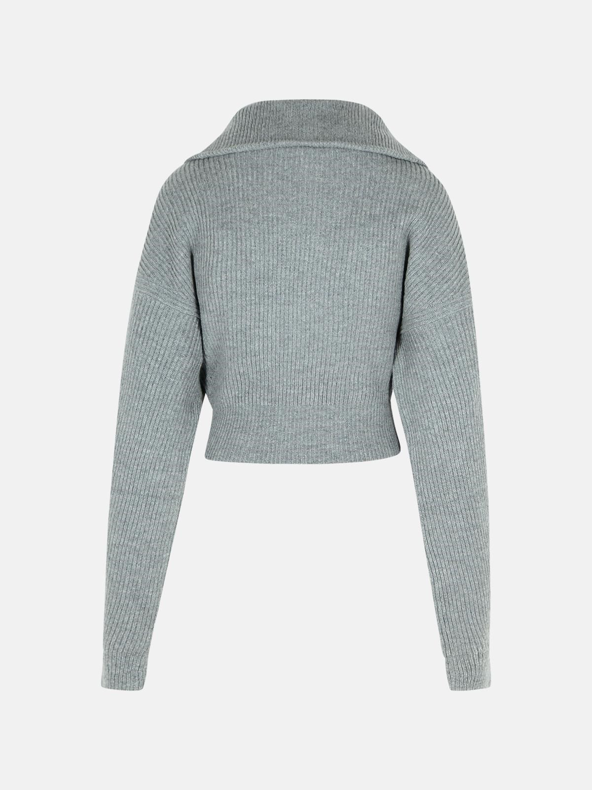 'CALIPSO' MEDIUM GREY CASHMERE BLEND CARDIGAN - 3