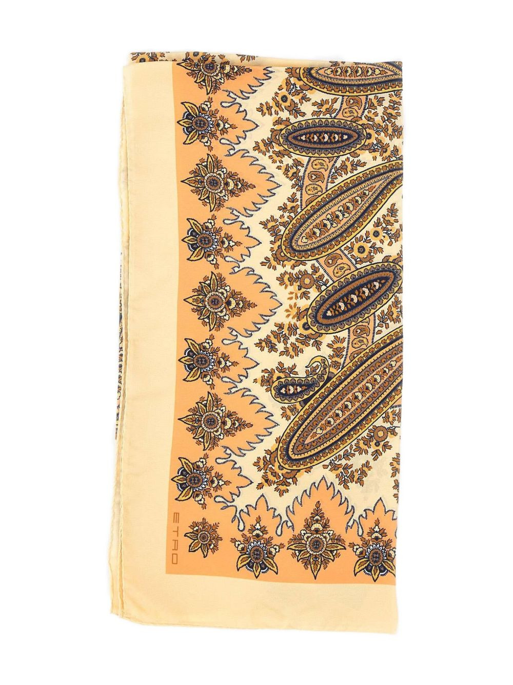 paisley print silk scarf - 1