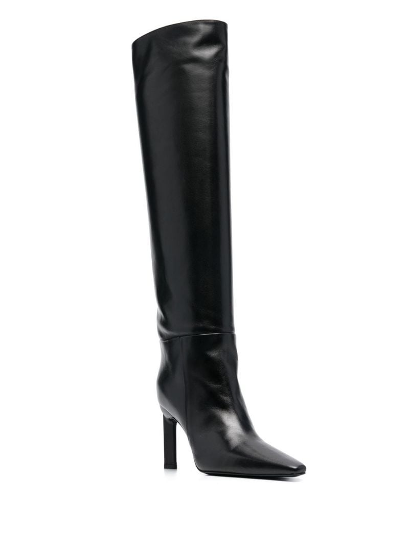 leather knee-length boots - 2