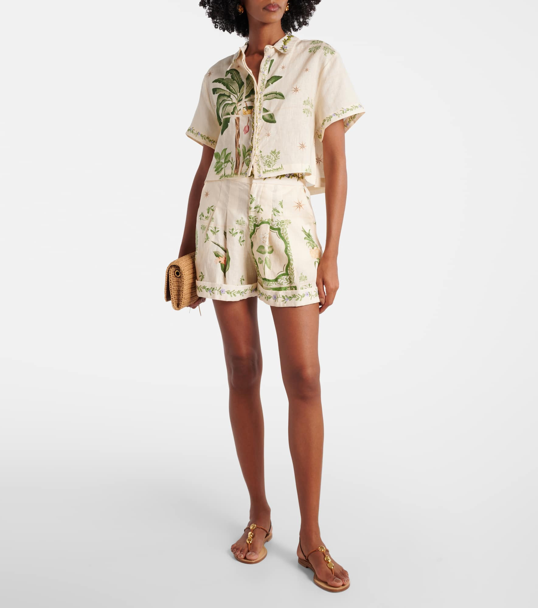 Rommy floral linen Bermuda shorts - 2