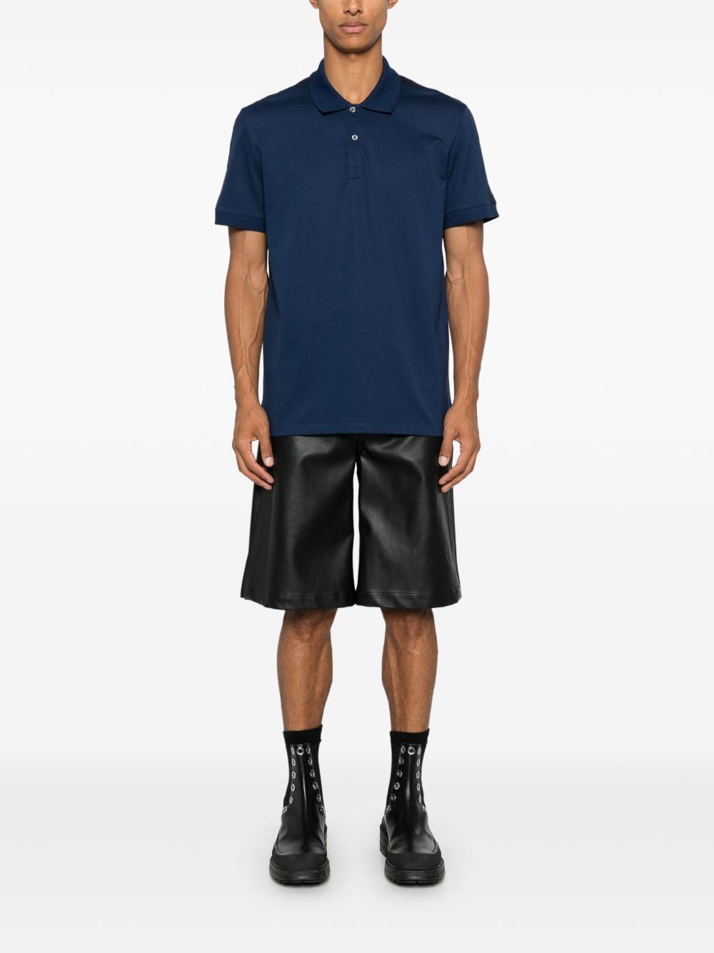 embroidered-logo cotton polo - 2