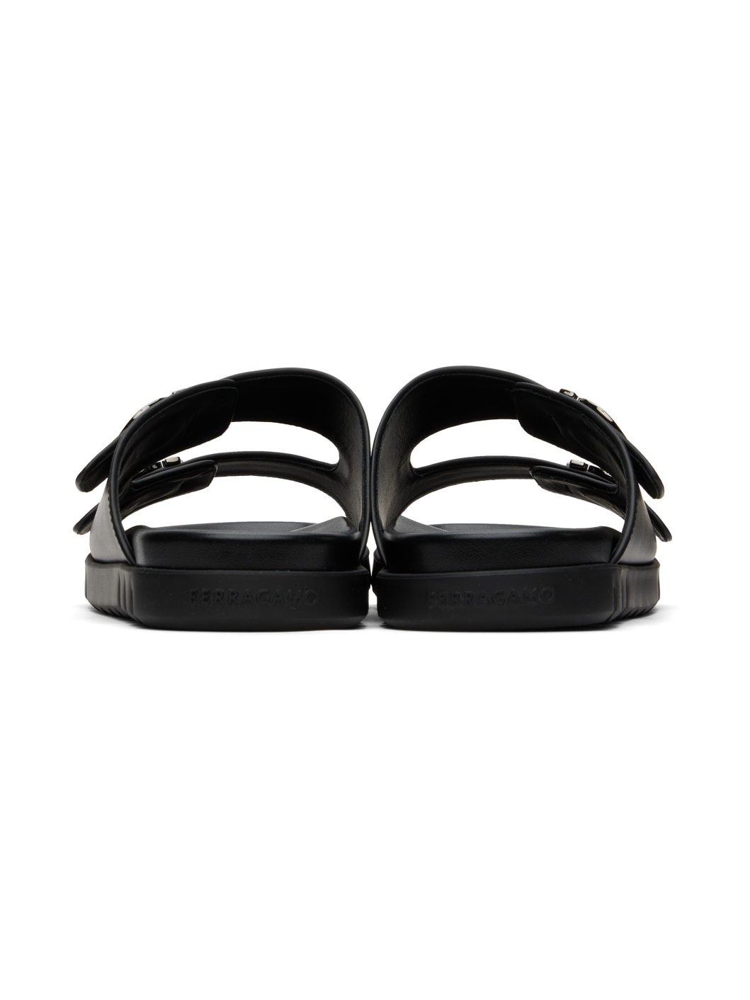 Black Double-Strap Sandals - 2