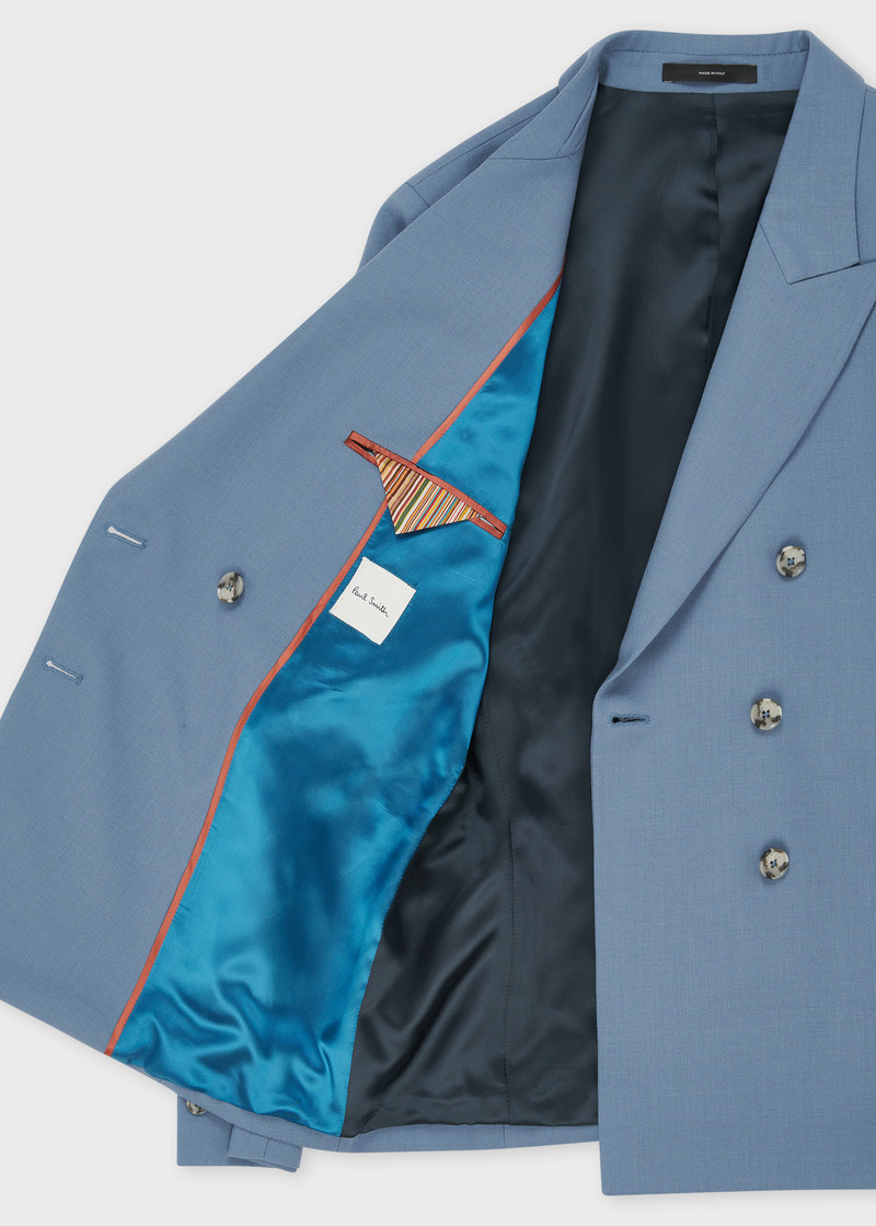 Women's A Suit To Travel In - Steel Blue Wool Double Breasted Suit 4