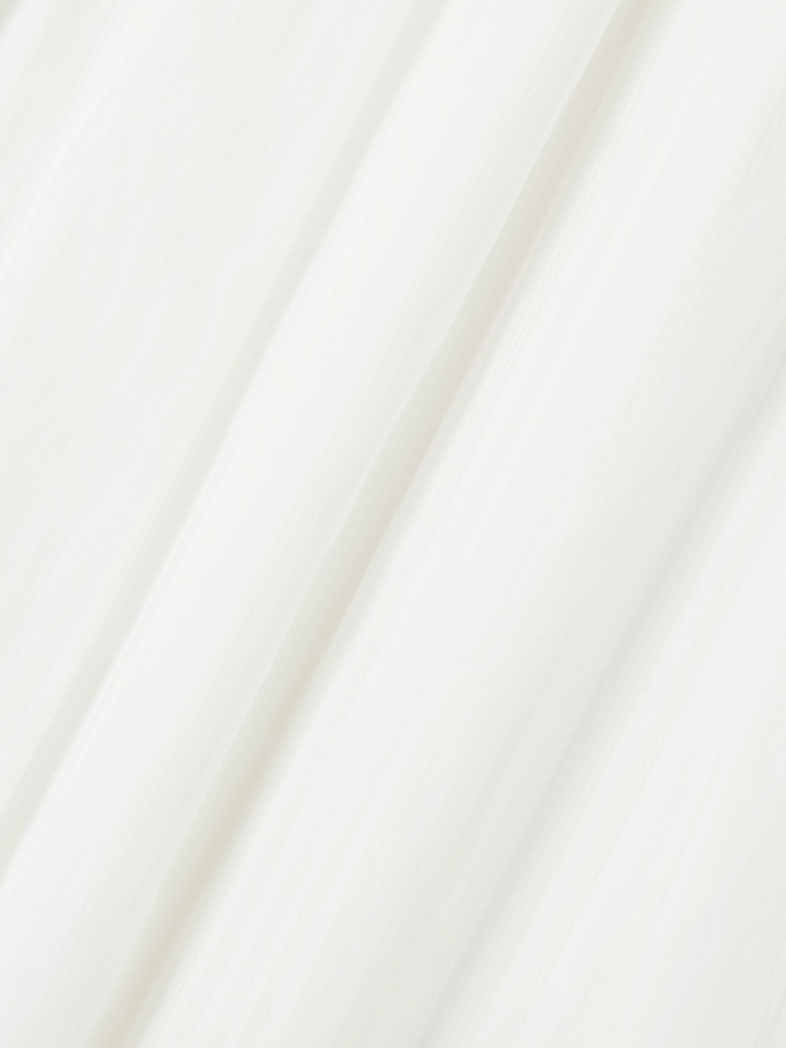 Pleated striped cotton-poplin midi skirt White - 4