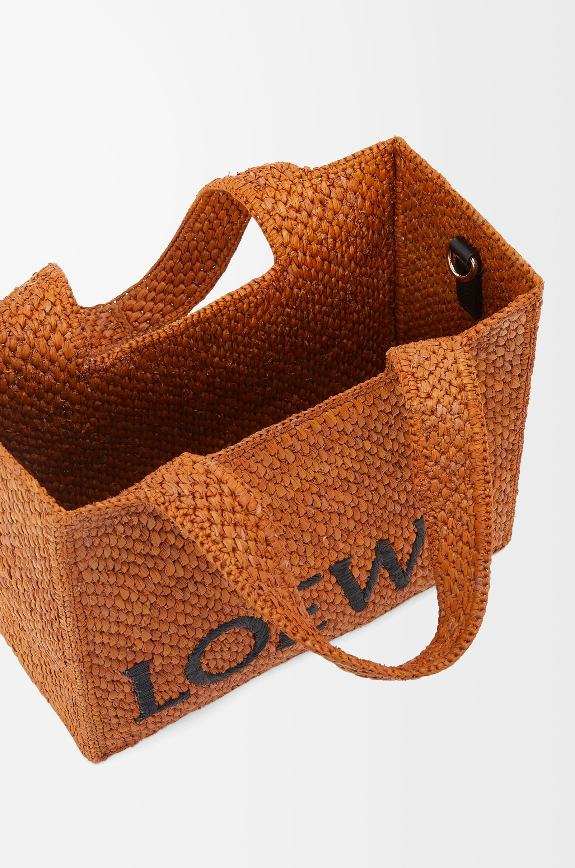 Small LOEWE Font tote in raffia - 8