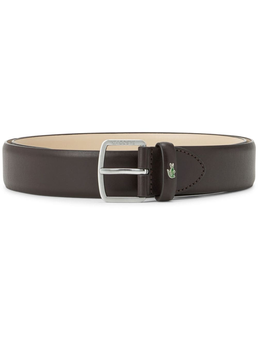 logo-engraved leather belt - 1
