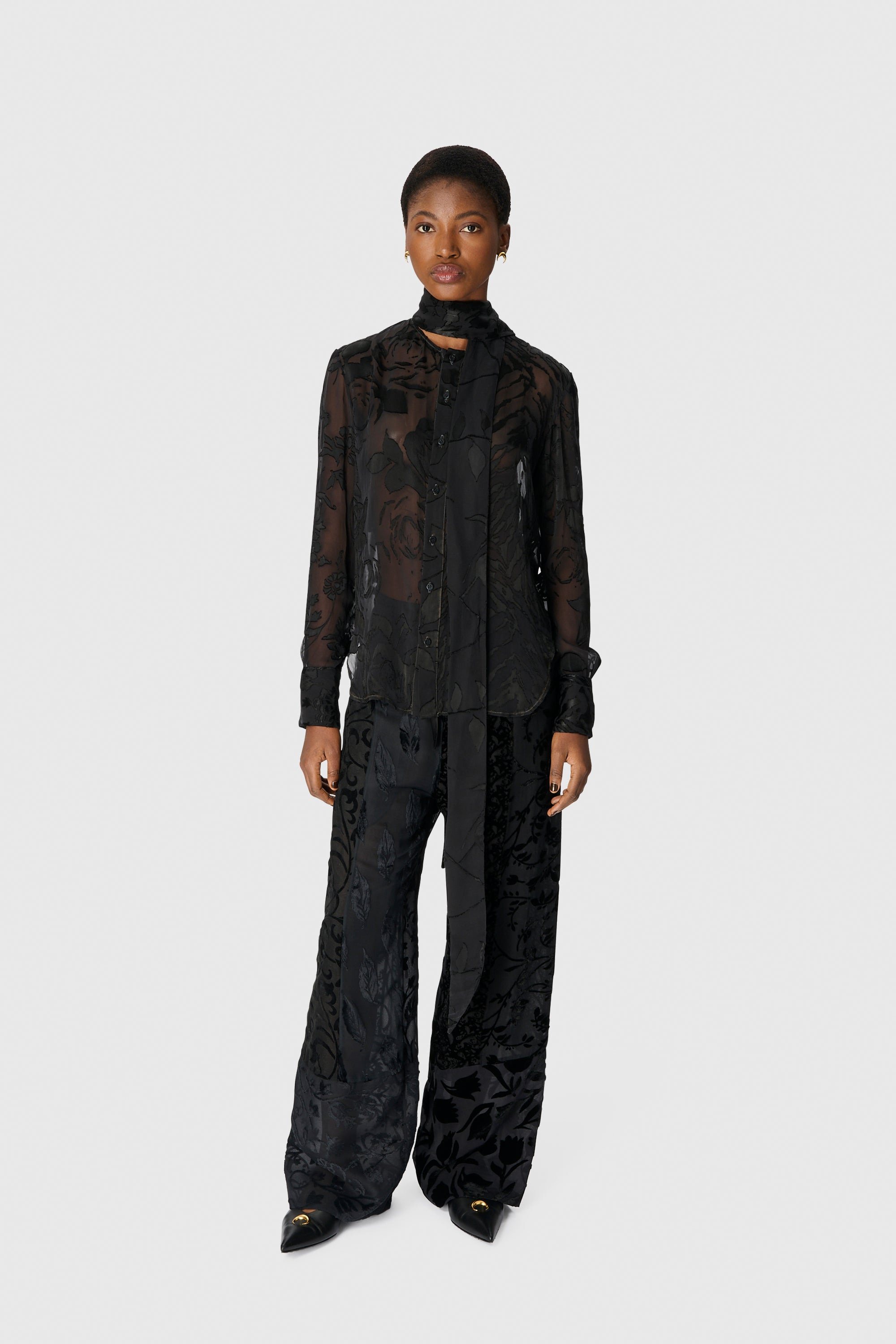 REGENERATED RASO SILK SCARVES DRAWSTRING TROUSERS - 2