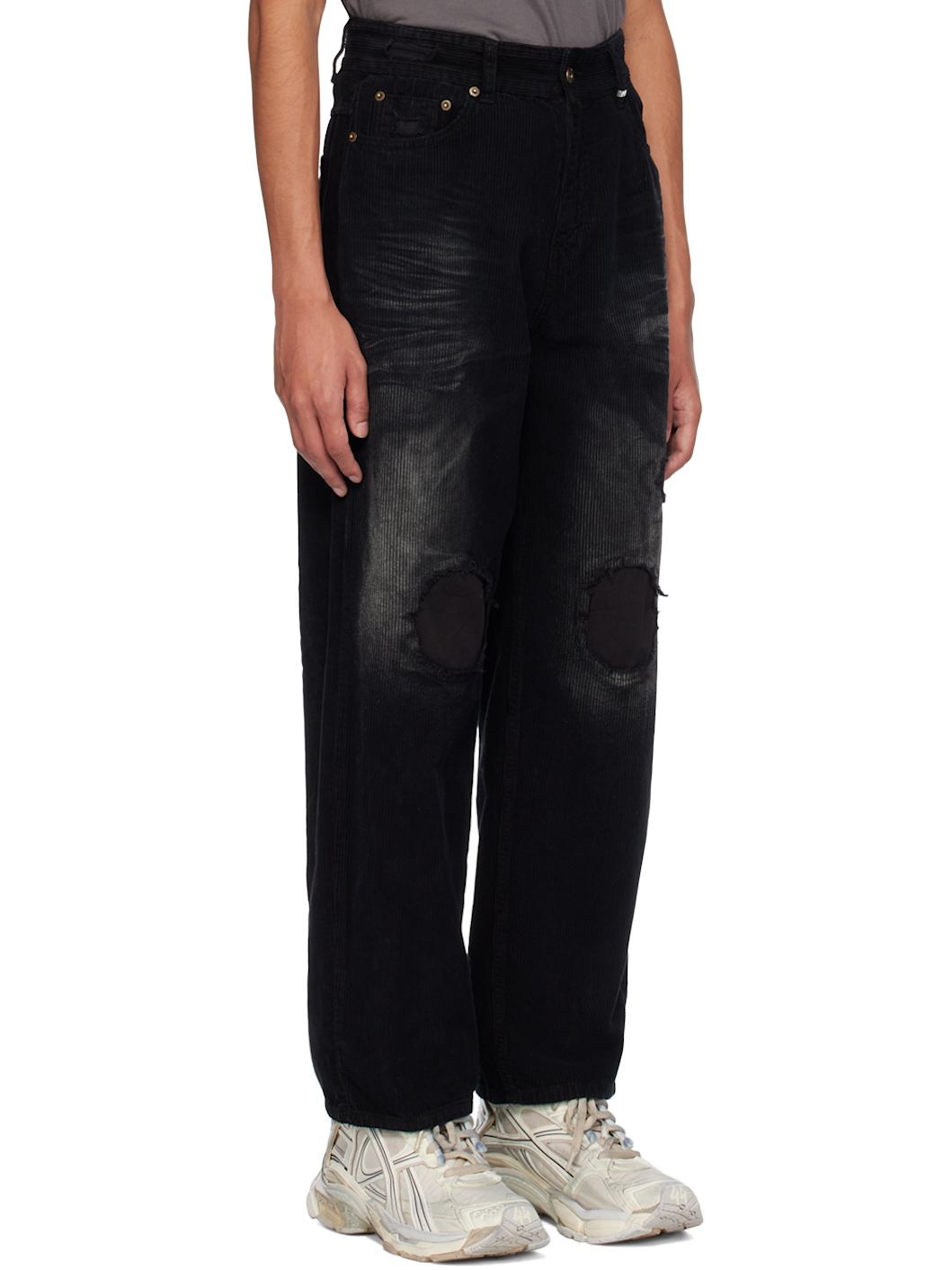 Black Distressed Trousers - 2