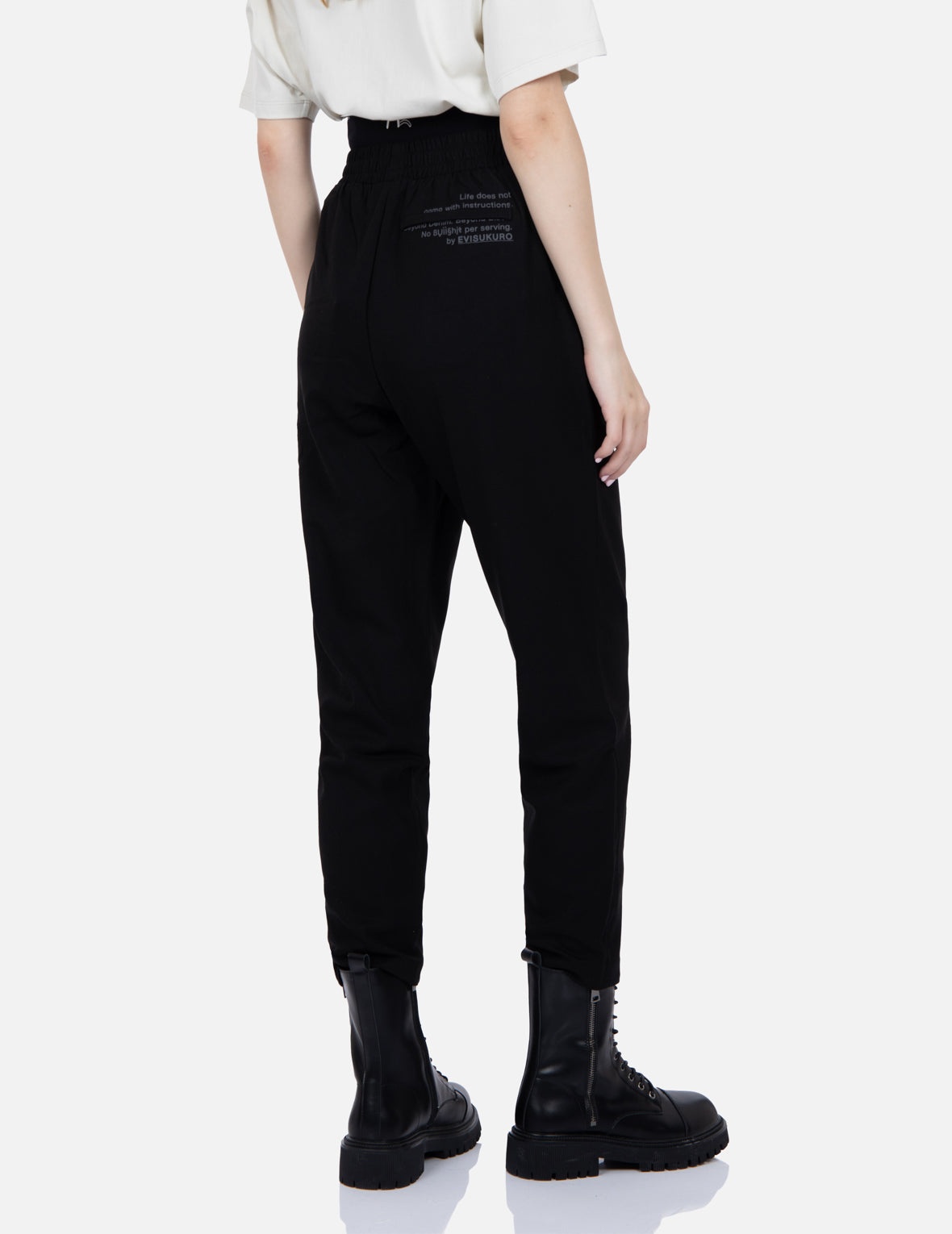 Logo Print Waistband Tapered Pants - 8