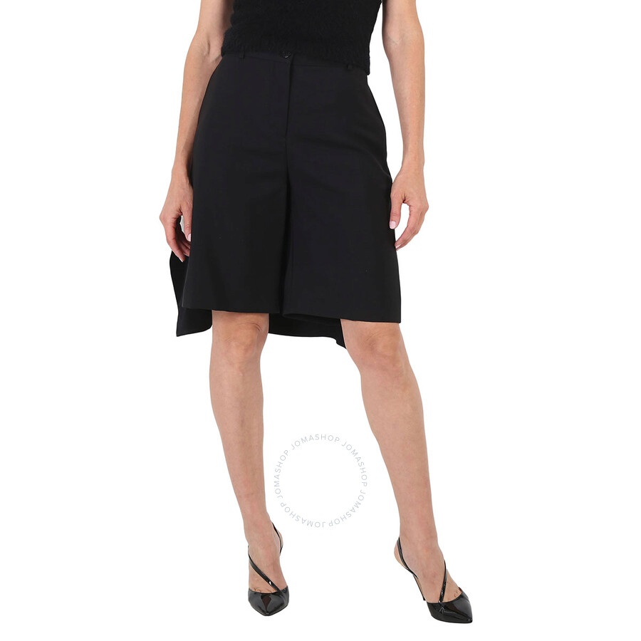 Burberry Ladies Black Geometric Print Panel Mohair Wool Shorts - 3