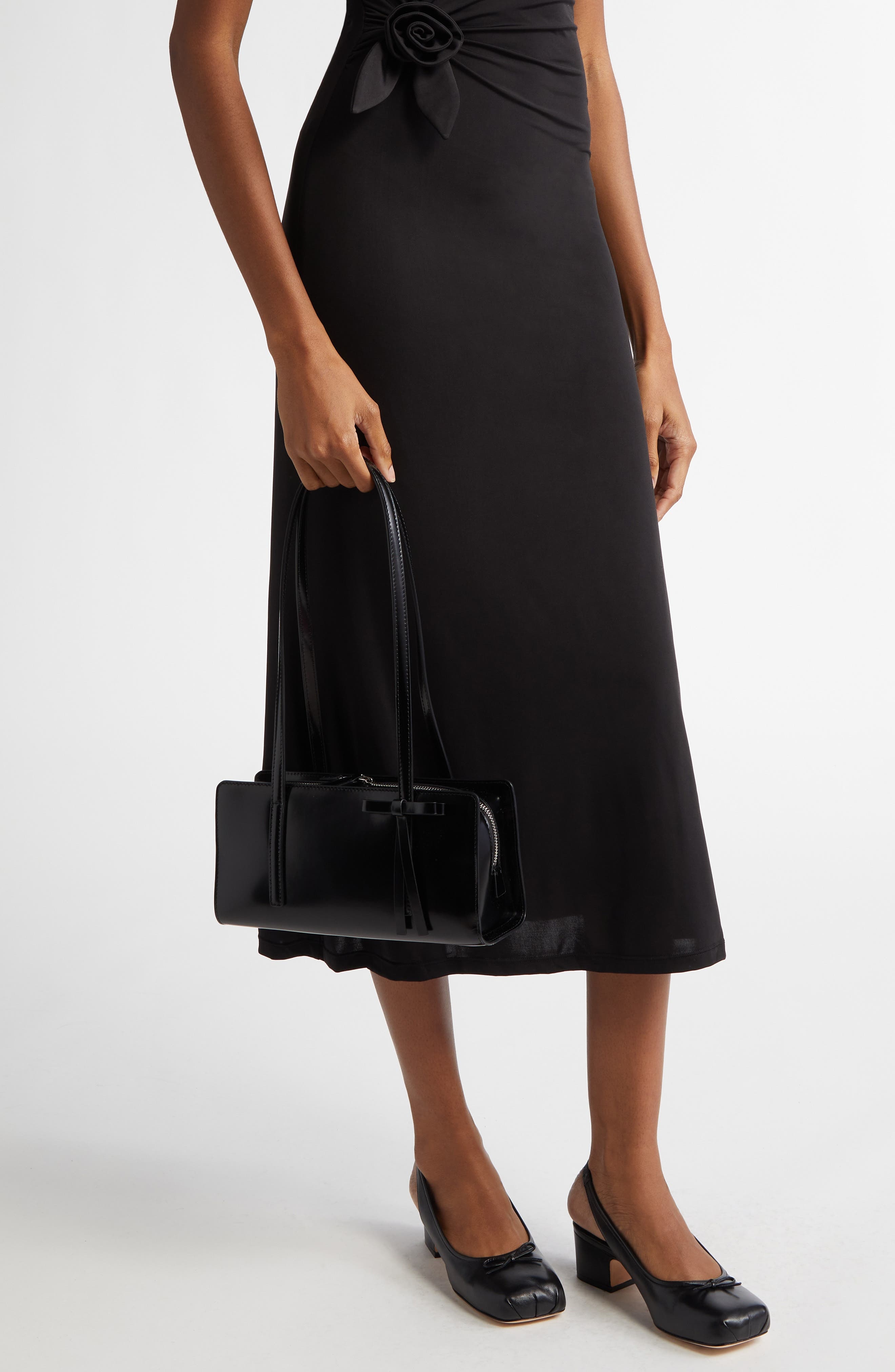 Sandy Liang Recital Patent Leather Shoulder Bag in Black at Nordstrom - 3
