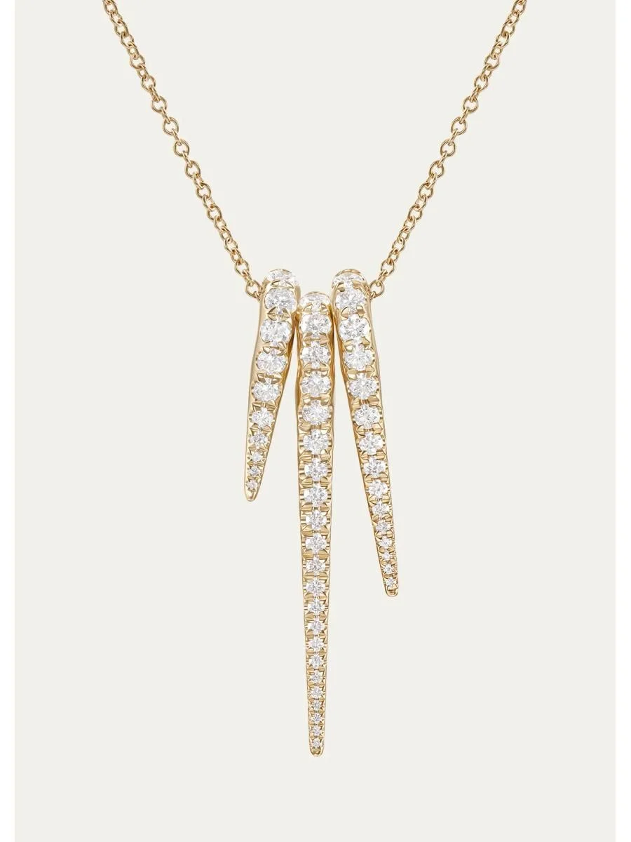 18K Yellow Gold Lola 3-Needle Pendant Necklace - 1