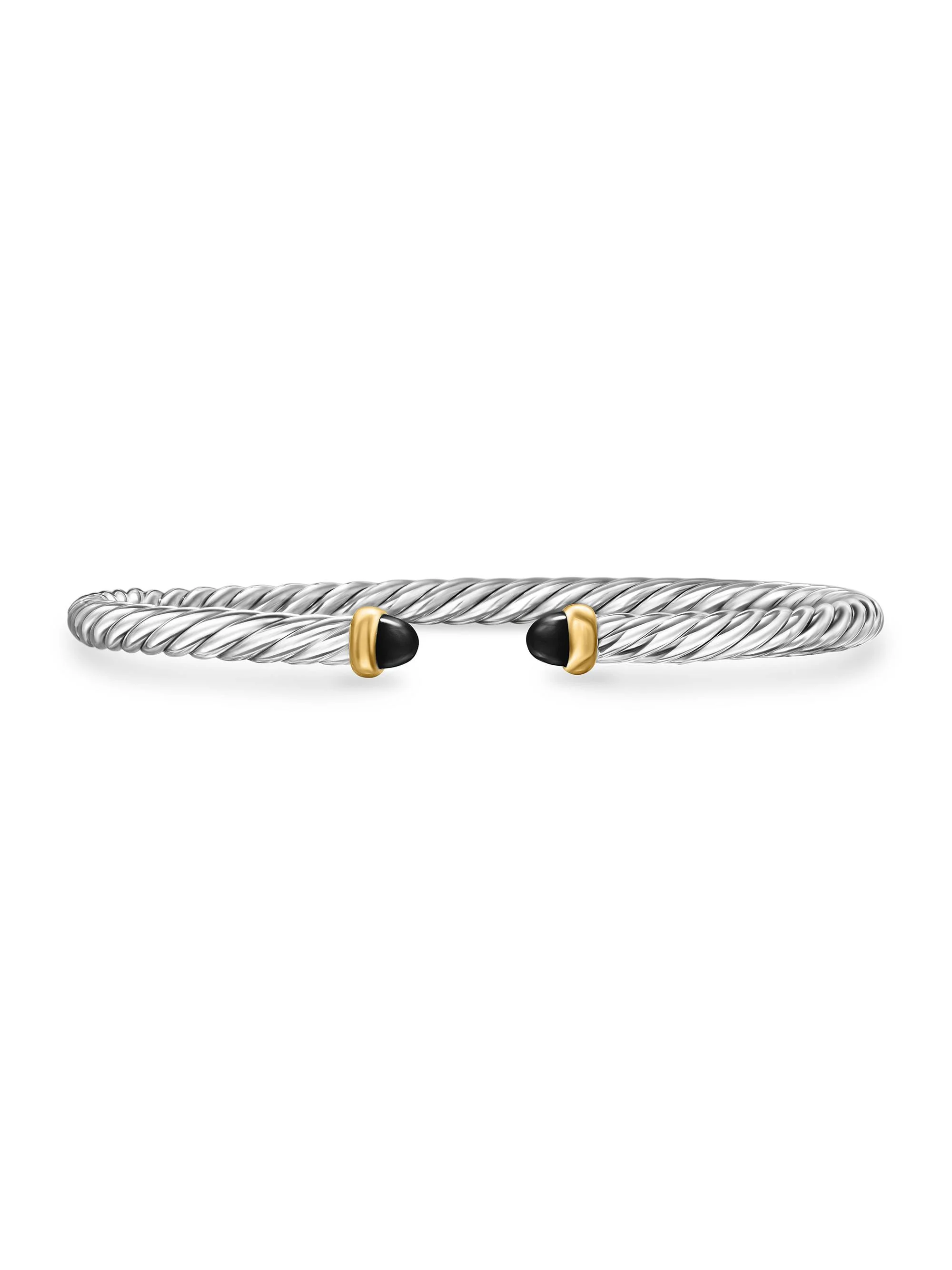 Women's Cable Flex Bracelet in Sterling Silver - Black Onyx - 1