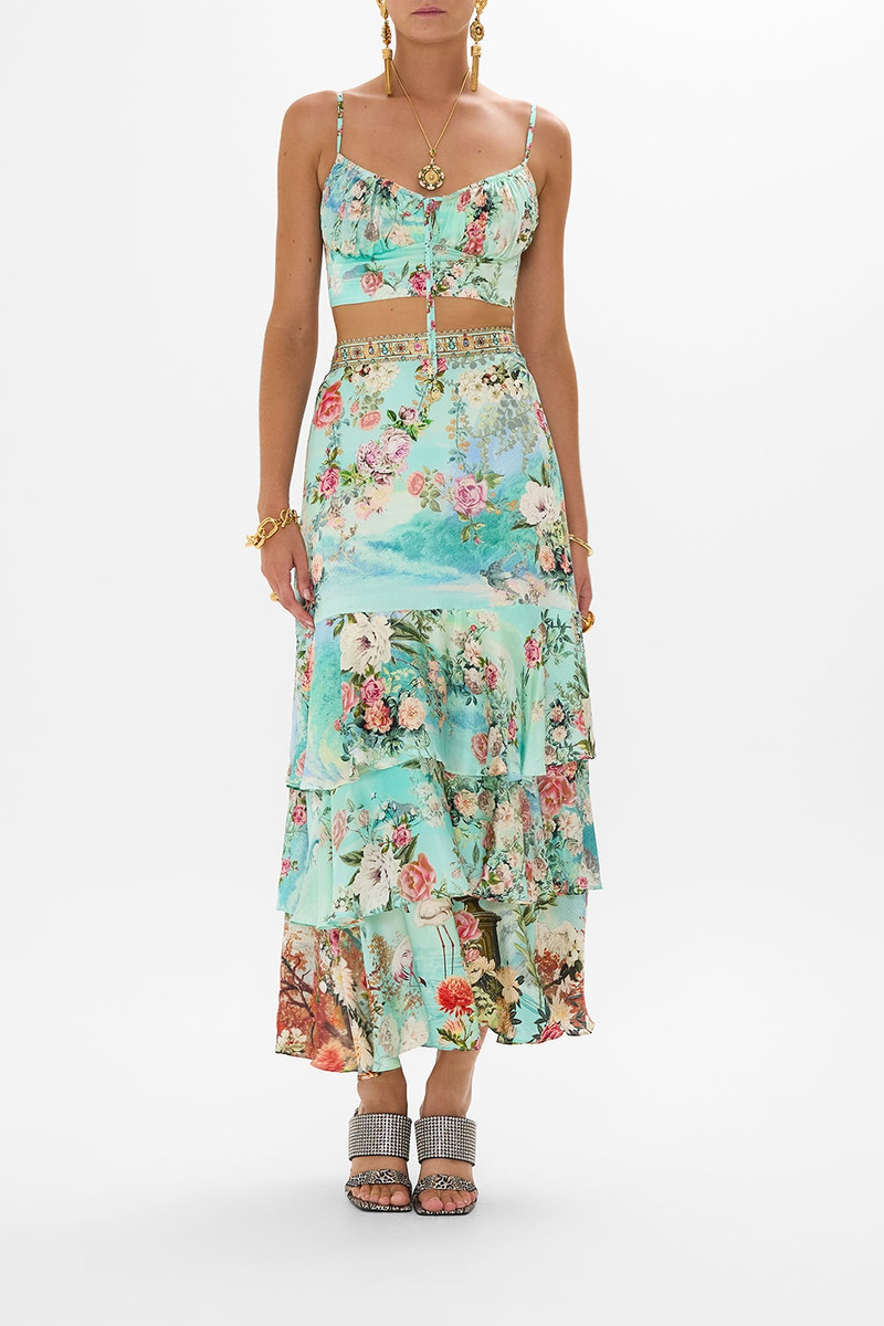 CAMILLA TIERED RUFFLE SKIRT outlook