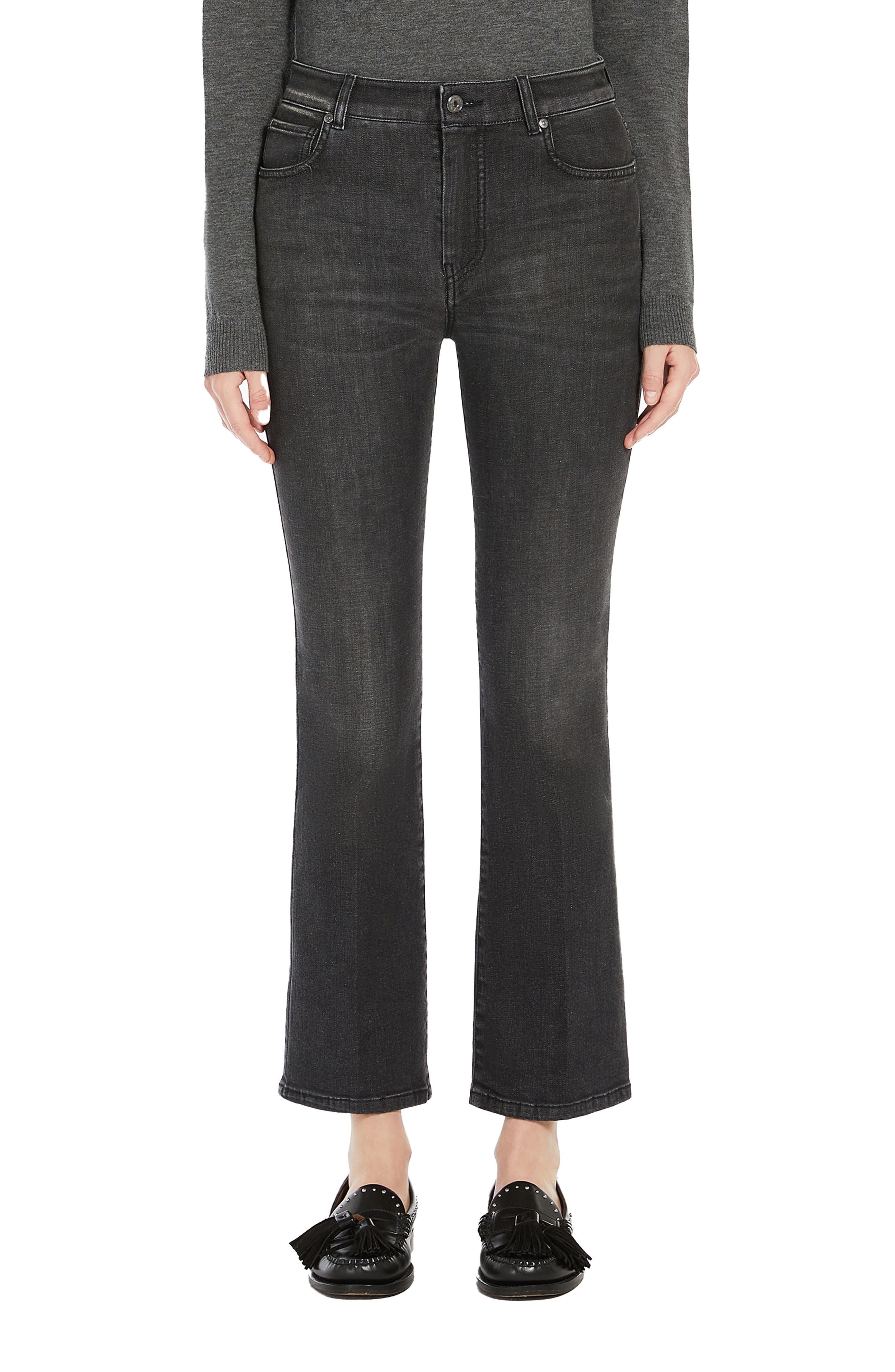 Weekend Max Mara Rapallo Crop Ankle Jeans in Black at Nordstrom - 1