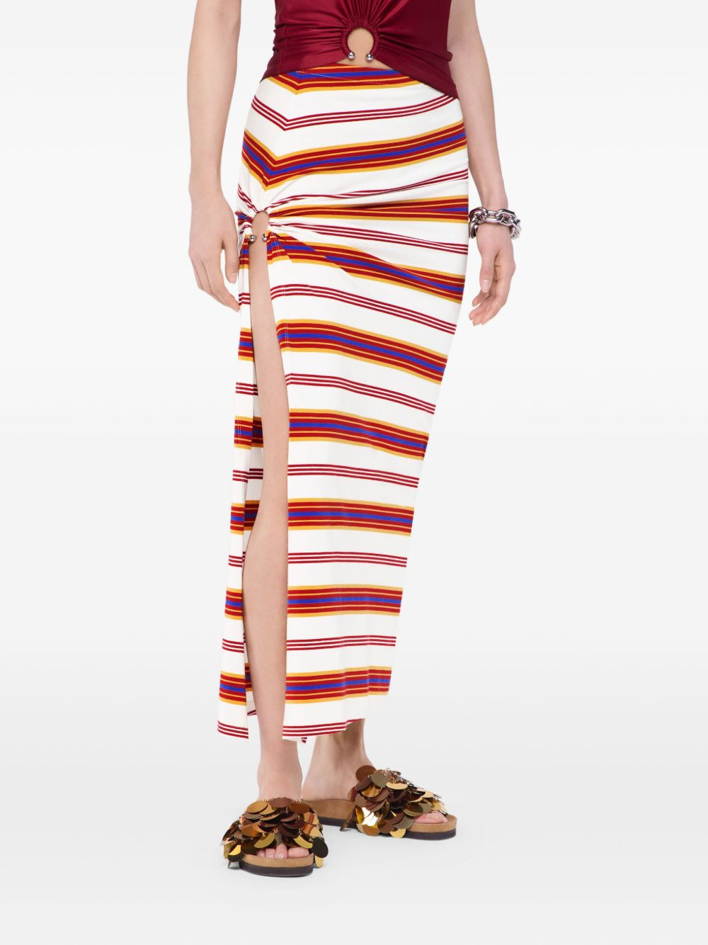 striped draped skirt - 4