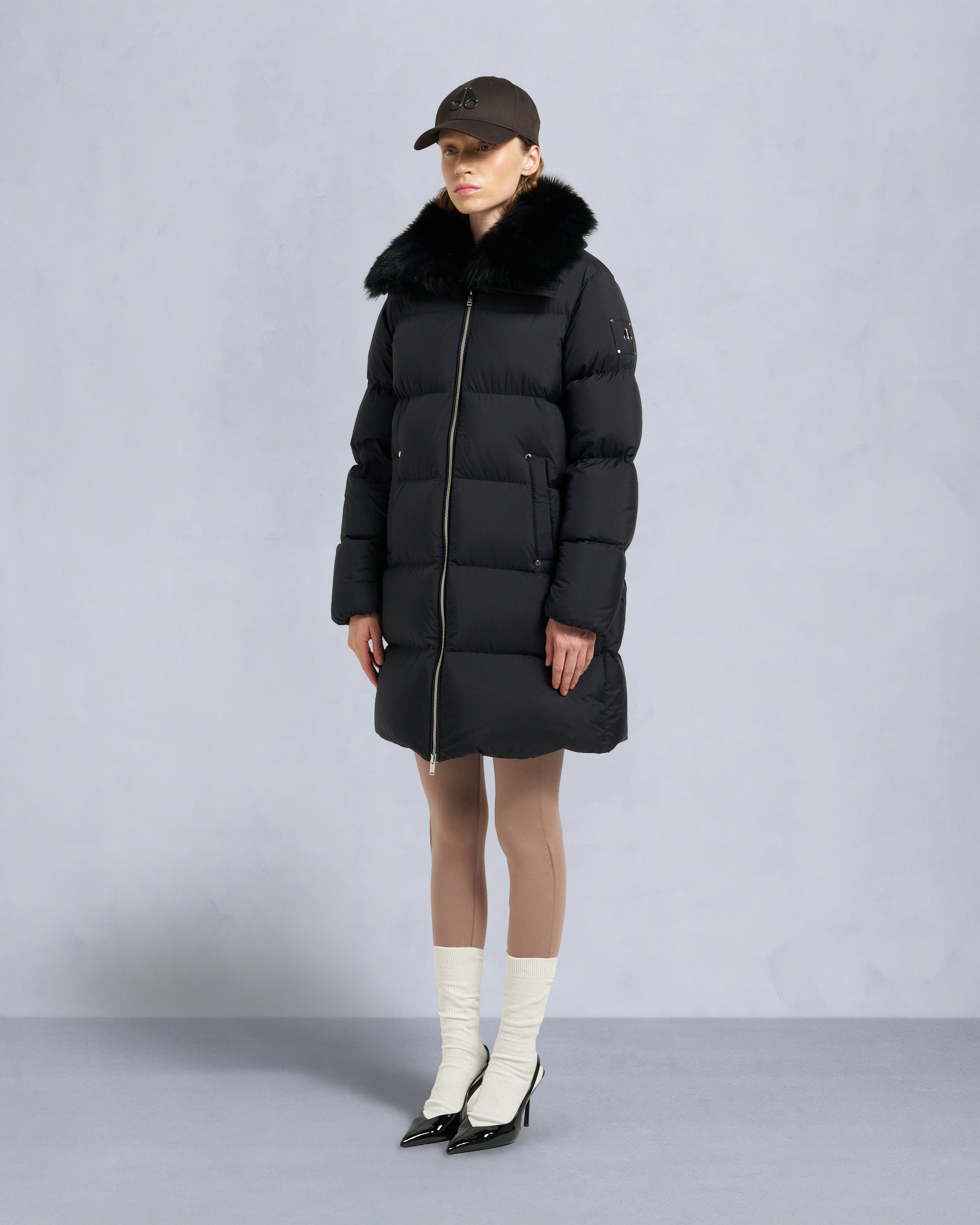 BELLE DUNE LONG SHEARLING TRIM PUFFER - 3