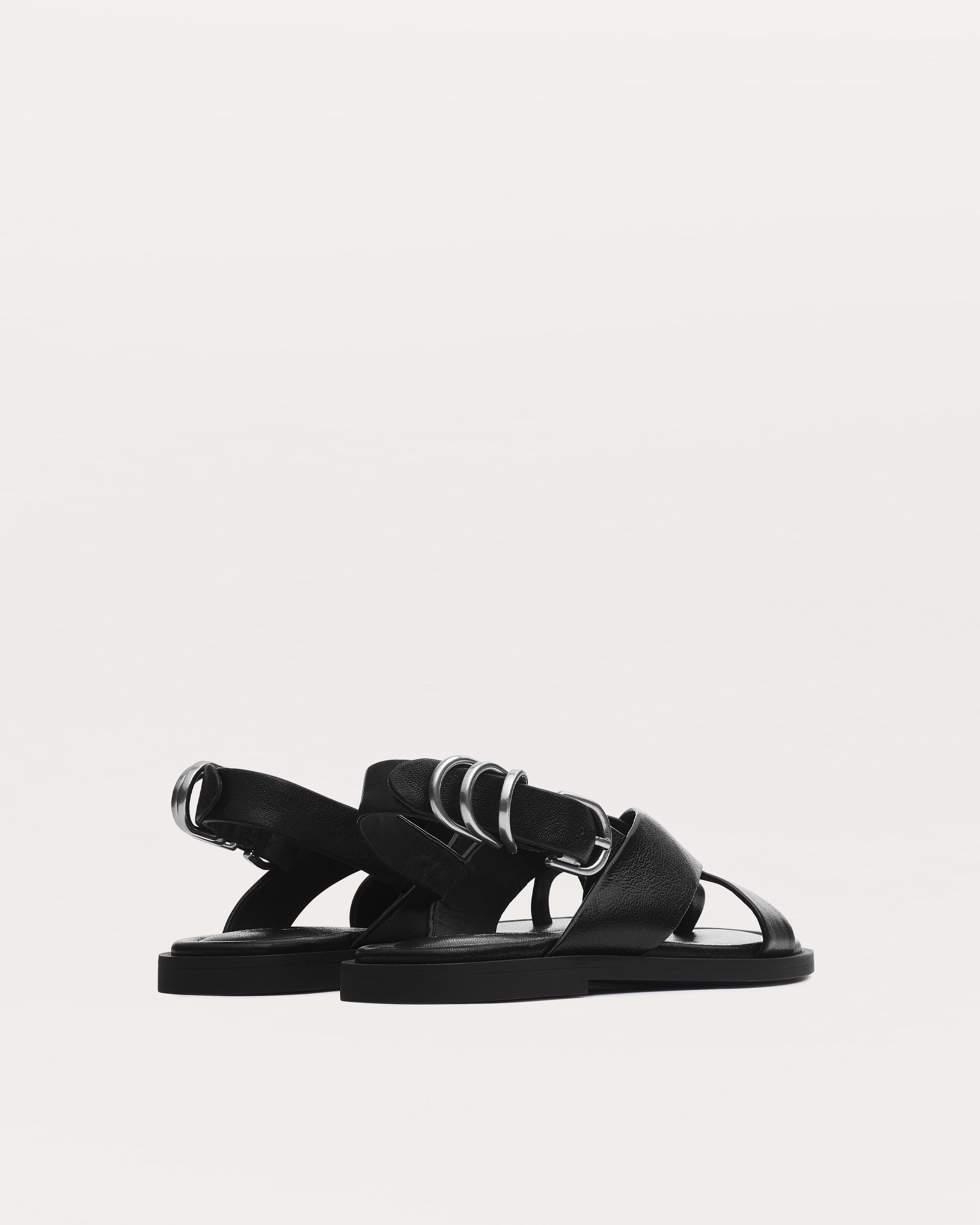 Gia Leather Crossover Sandals - 3