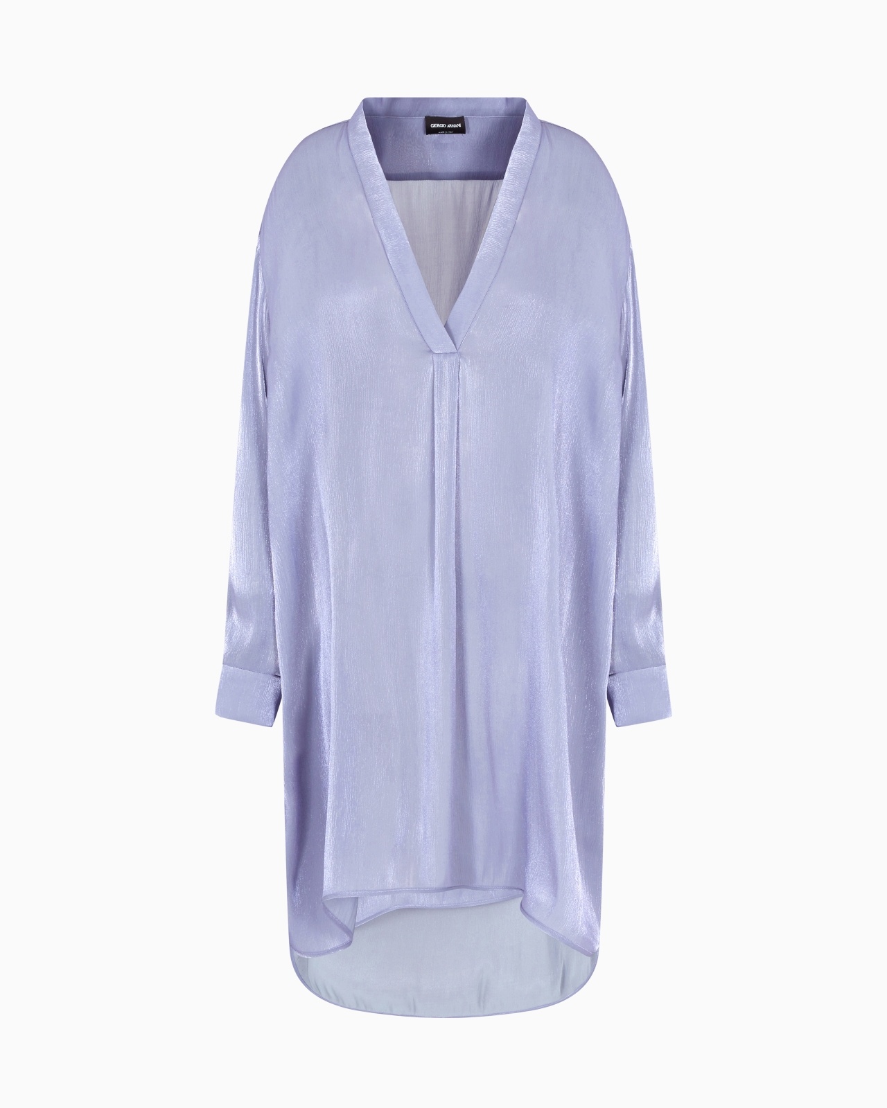 LONG SHIRT IN SHINY FABRIC - 1