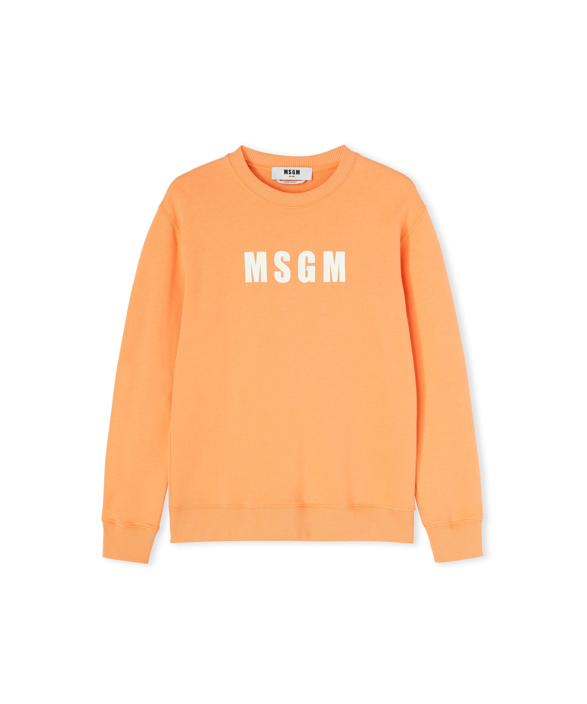 Solid color cotton crewneck sweatshirt with MSGM logo - 2